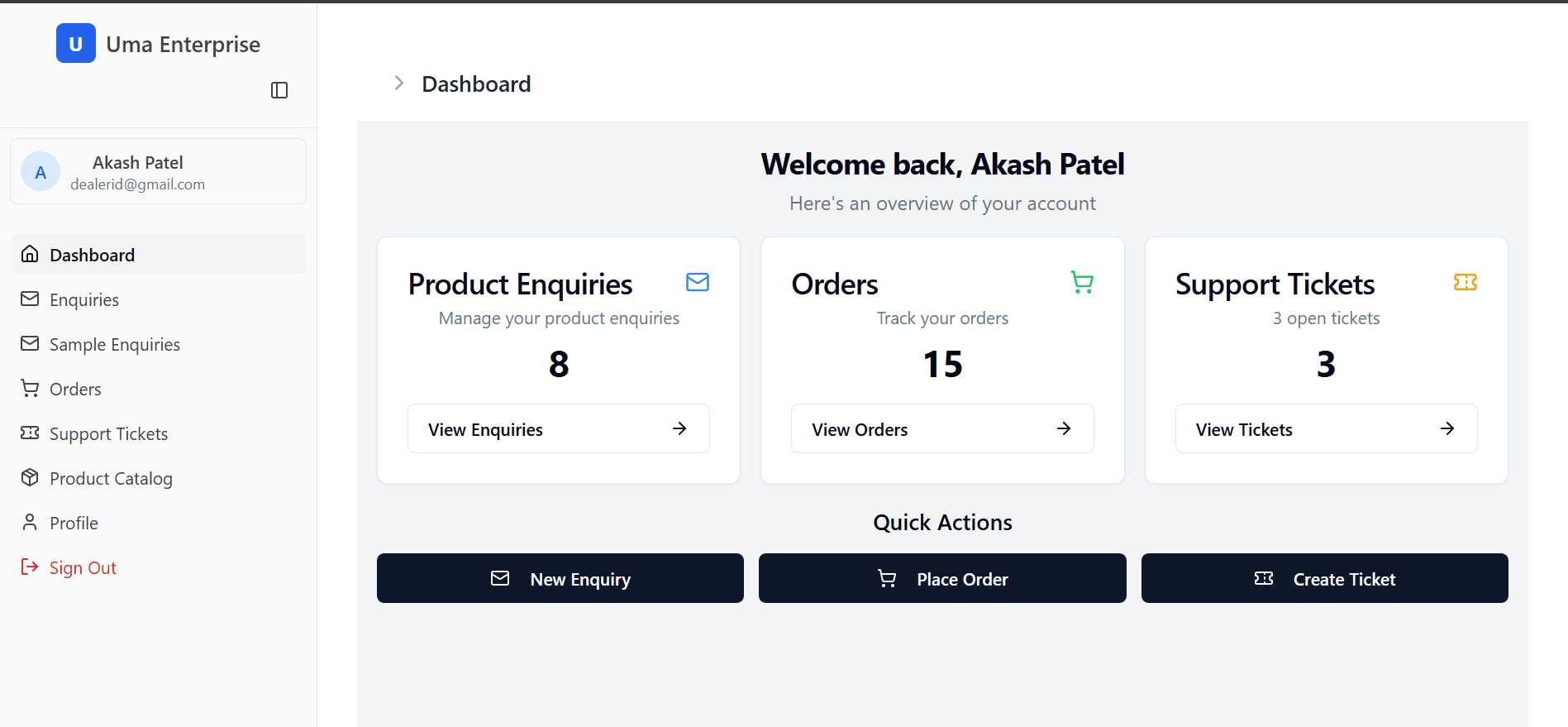Uma Enterprise Dealer Portal